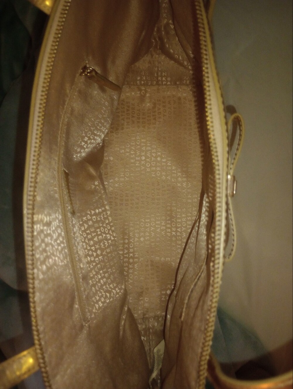 kate spade Metallic Gold Polka Dot Tote - Picture 7 of 13